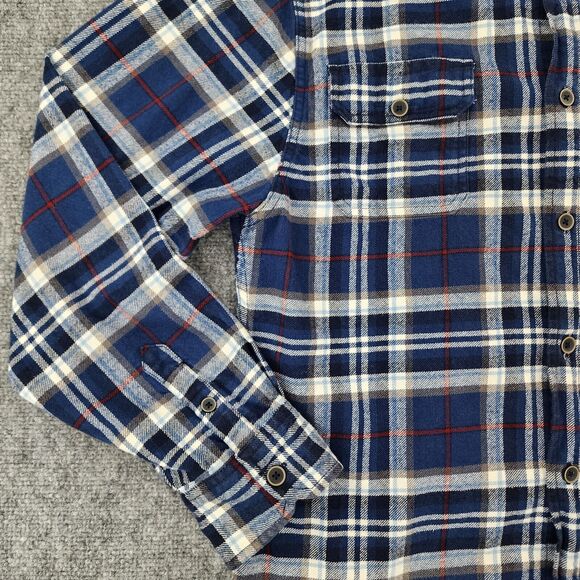 JACHS Shirt Mens Tall Large Blue Plaid Flannel Long Sleeve Hiking Button Up - Picture 9 of 16